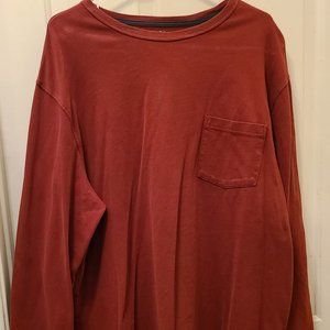 ST. JOHN'S BAY MEN'S RUST RED HERITAGE SUEDED JERSEY SIZE L LONG TALL